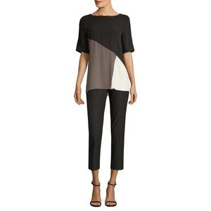 Eileen Fisher Colorblock Silk Top